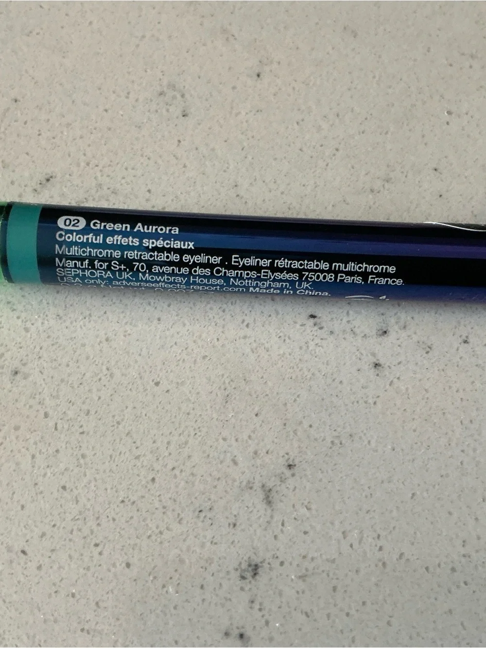 Sephora 12 hr colorfull special effects multichrome eyeliner Green Aurora